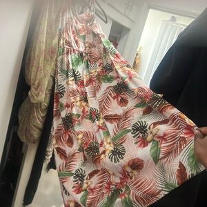 New! Vero Moda Simply Easy Strap Tropical Floral Sundress Calf Midi Dress